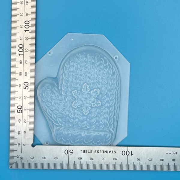 Knitted Mitten with Snowflake on Plastic Mould for Bath Bombs Soap Wax Resin etc