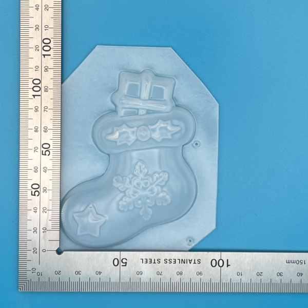 Christmas Stocking with Gift in top Plastic Mould for Bath Bombs Soap Wax Resin etc