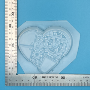 Mechanical Steampunk Heart Plastic Mould for Bath Bombs Soap Wax Resin