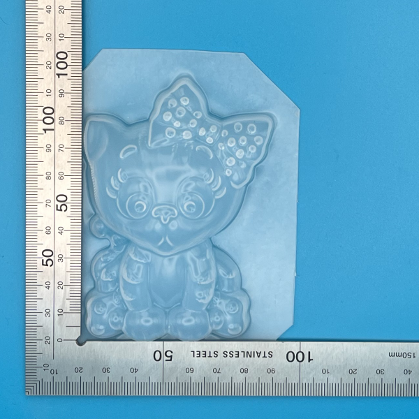 Cute Cat With Bow Plastic Mould