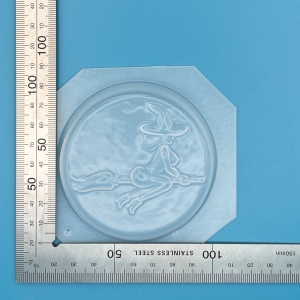 Witch on Broomstick round Mould