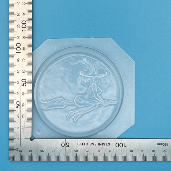 Witch on Broomstick round Mould
