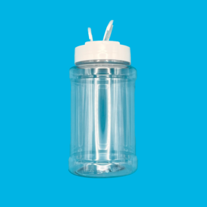 Clear shaker pot with lid