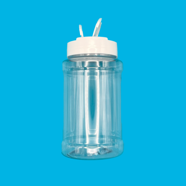 Clear shaker pot with lid